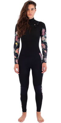 2025 Hurley Womens Plus Printed 4/3mm Chest Zip Wetsuit WFS0012433 - Wonderland